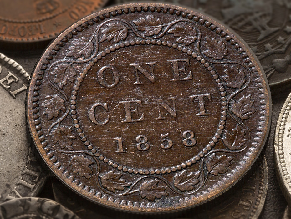 1858 1 Cent Canada Obverse